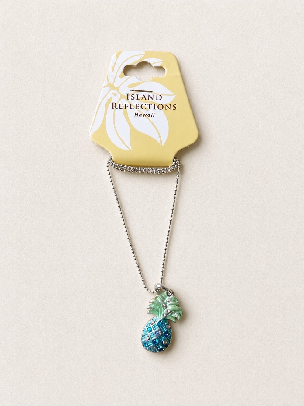 Island Reflections Blue & Green Pineapple Pendant Necklace NWT